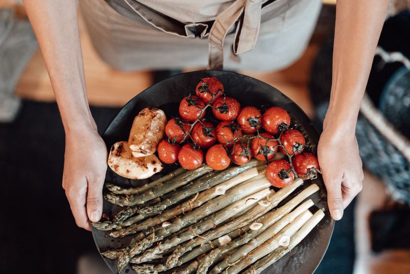 Grilled asparagus with lemon zest and sea salt