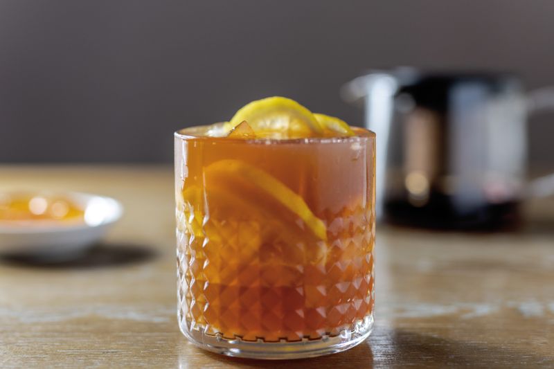 Southern sweet iced tea with lemon